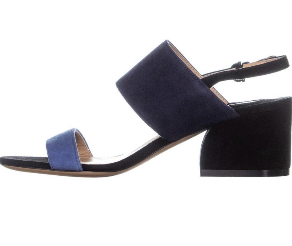 Salvatore Ferragamo Elba 55 Suede Colorblock Sandals (6.5)